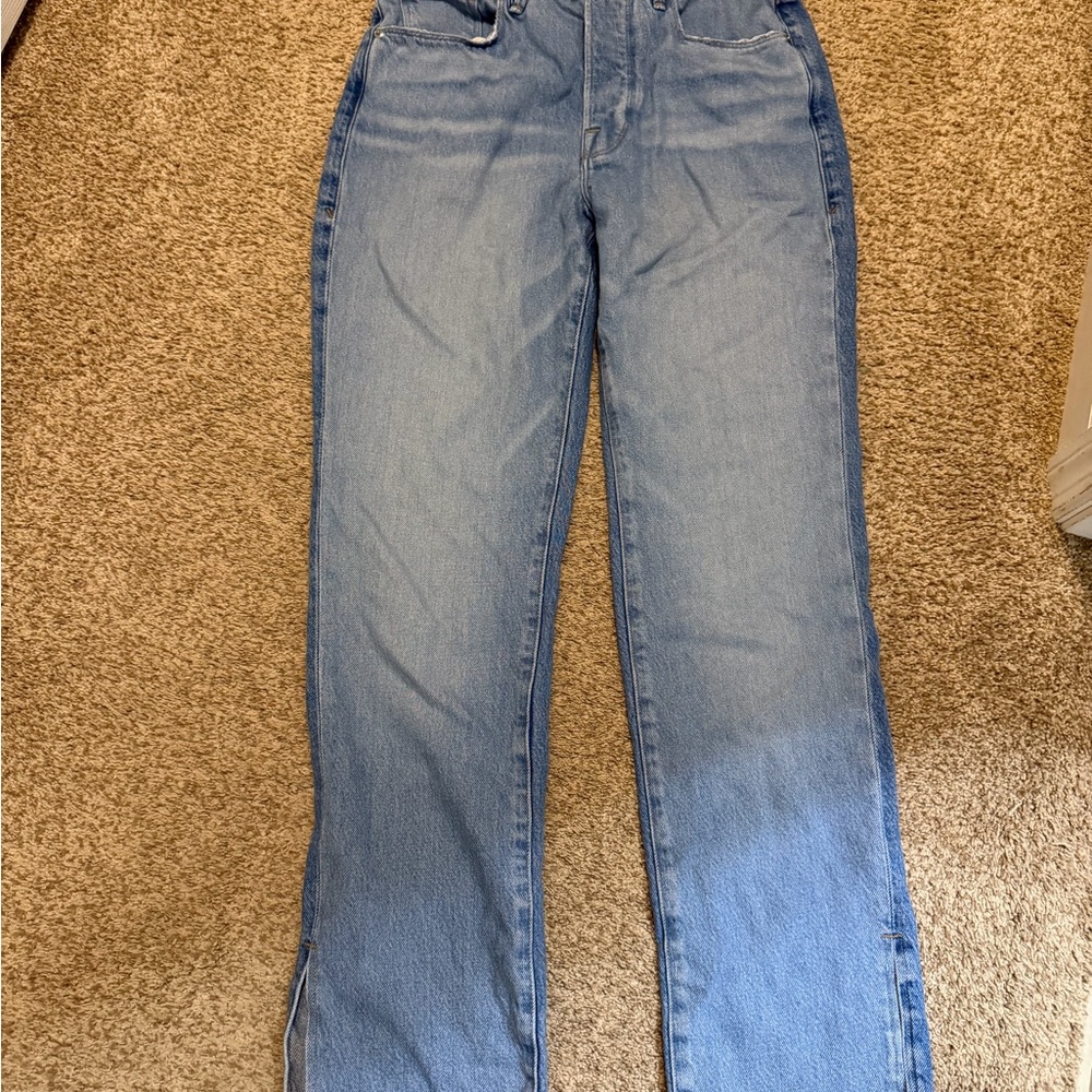 Good American Good Boy Straight Jeans – Size 6/28 Light Wash